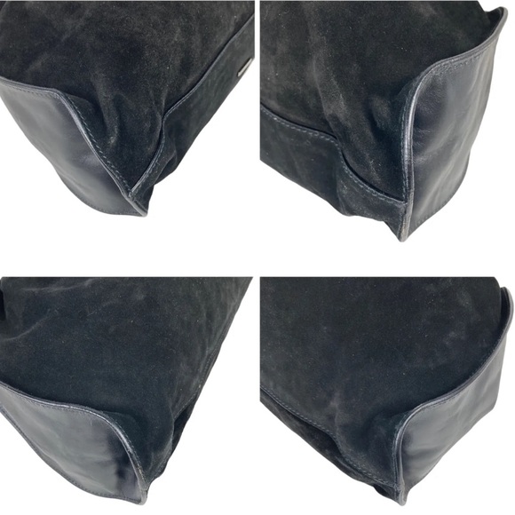 GUCCI Bag Shoulderbag Handbag Suede Black - Picture 9 of 9